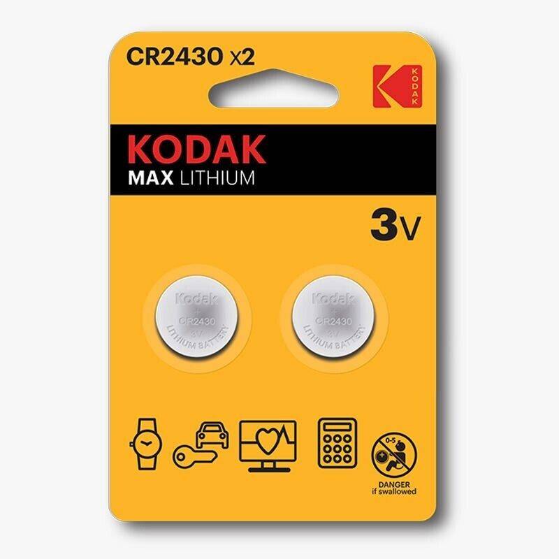 Pila De Boton KODAK CR2430 - Max Lithium Battery 3V - Blister De 2