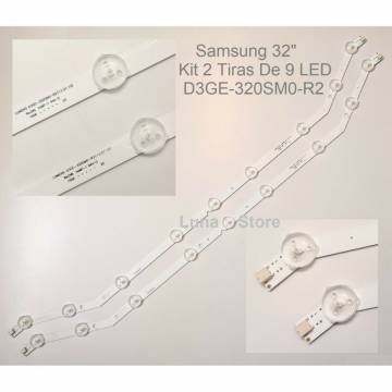 KIT 2 Tiras 9 LED - D3GE-320SM0-R2 - BN96-27468A - UE32EH4003W - TV Samsung 32"